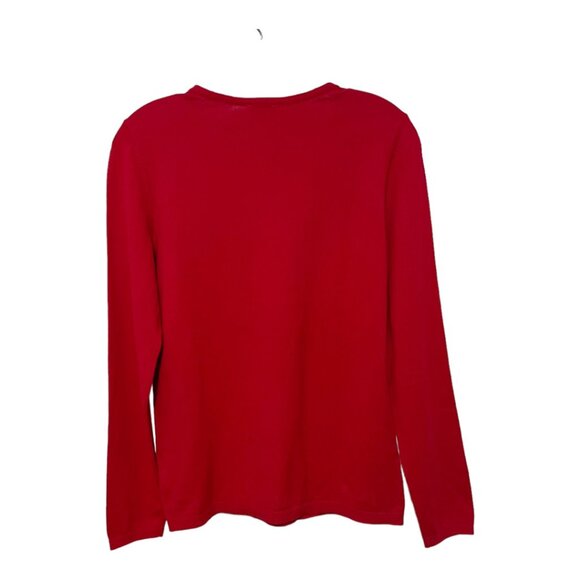 Talbots Small Red Cotton V Neck Sweater NEW WITH TAGS - Picture 3 of 6